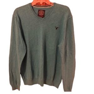 American Eagle V-neck Athletic Fit light sweater, Blue, Size L